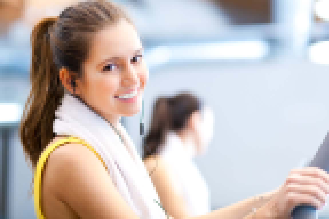 Woman doing fitness in a gym